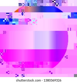 Abstract glitch background. Cyberpunk concept. Vector illustration of a distorted surface. Colorful techno backdrop with aesthetics of vaporwave style of 80's.