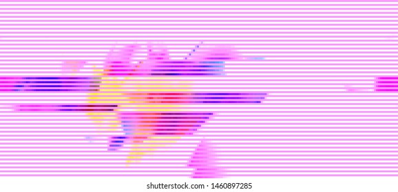 Abstract glitch background. Cyberpunk concept. Colorful techno backdrop with aesthetics of vaporwave style of 80's. The image format is suitable for printing on a mug.