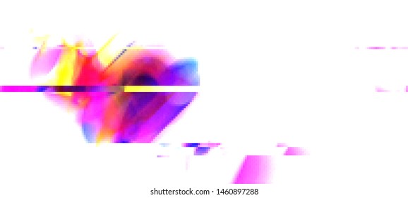 Abstract glitch background. Cyberpunk concept. Colorful techno backdrop with aesthetics of vaporwave style of 80's. The image format is suitable for printing on a mug.