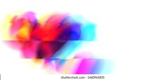 Abstract glitch background. Cyberpunk concept. Colorful techno backdrop with aesthetics of vaporwave style of 80's. The image format is suitable for printing on a mug.