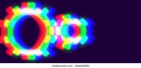 Abstract glitch background. Cyberpunk concept. Colorful techno backdrop with aesthetics of vaporwave style of 80's. The image format is suitable for printing on a mug.