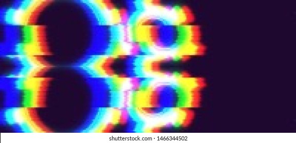 Abstract glitch background. Cyberpunk concept. Colorful techno backdrop with aesthetics of vaporwave style of 80's. The image format is suitable for printing on a mug.