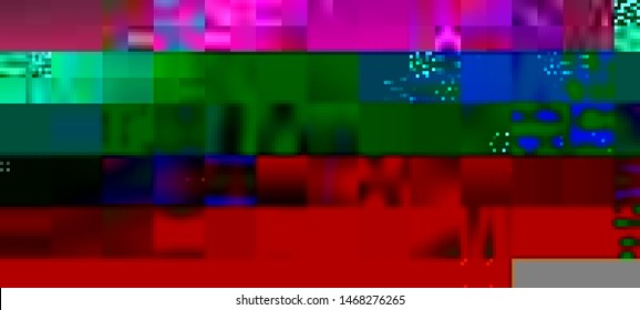 Abstract glitch background. Cyberpunk concept. Colorful techno backdrop with aesthetics of vaporwave style of 80's. The image format is suitable for printing on a mug.