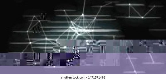 Abstract glitch background. Cyberpunk concept. Colorful techno backdrop with aesthetics of vaporwave style of 80's. The image format is suitable for printing on a mug.