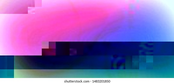 Abstract glitch background. Cyberpunk concept. Colorful techno backdrop with aesthetics of vaporwave style of 80's. Vector illustration. Creative graphic design for poster,brochure,flyer and card.