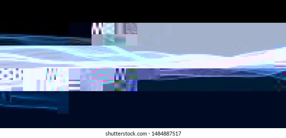 Abstract glitch background. Cyberpunk concept. Colorful techno backdrop with aesthetics of vaporwave style of 80's. The image format is suitable for printing on a mug.