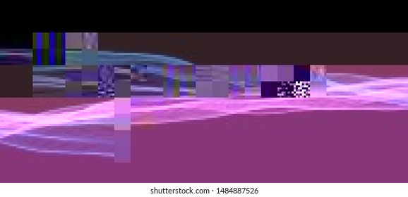 Abstract glitch background. Cyberpunk concept. Colorful techno backdrop with aesthetics of vaporwave style of 80's. The image format is suitable for printing on a mug.