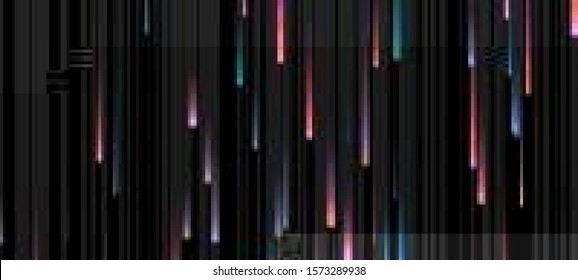 Abstract glitch background. Cyberpunk concept. Colorful techno backdrop in a style of 80's. Vector illustration. Creative graphic design for poster,brochure,flyer and card.