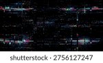 Abstract glitch background with digital noise effect. Distorted data transmission texture and corruption screen. Technology concept for website design, creative banner or wallpaper art.