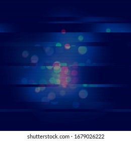 Fondo abstracto del fallo. Luces brillantes de neón. Papel tapiz ciberpunk en un estilo de los años 80. Concepto futurista. EPS 10. Diseño gráfico creativo para carteles, folletos, volantes y tarjetas.
