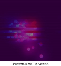 Abstract glitch background. Glitched glowing neon lights. Cyberpunk wallpaper  in a style of 80's. Futuristic concept. EPS 10. Creative graphic design for poster,brochure,flyer and card.