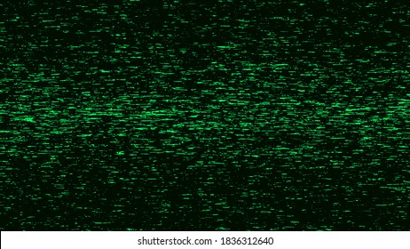 Abstract glitch background. Halftone pattern with noise effect. Broken computer code. Green vector texture.