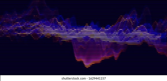 Abstract glitch background. RGB-shift effect. Cyberpunk concept. Distorted surface. Colorful techno backdrop with aesthetics of retrowave style of 80's. EPS 10. svg