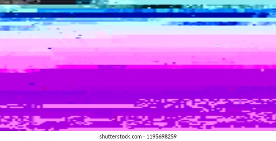 Abstract glitch background. Vector illustration of a distorted surface. Cyberpunk concept. Modern techno backdrop.