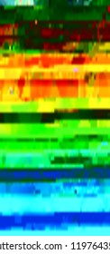Abstract glitch background. Vector illustration of a distorted surface. Cyberpunk concept. Modern techno backdrop.