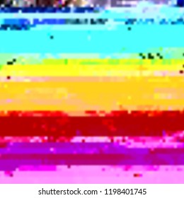 Abstract glitch background. Vector illustration of a distorted surface. Cyberpunk concept. Modern techno backdrop.