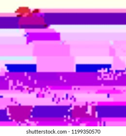 Abstract glitch background. Vector illustration of a distorted surface. Cyberpunk concept. Modern techno backdrop.