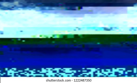 Abstract glitch background. Vector illustration of a distorted surface. Cyberpunk concept. Modern techno backdrop.