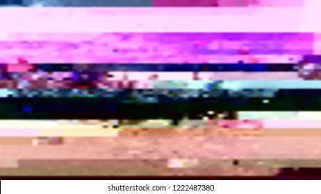 Abstract glitch background. Vector illustration of a distorted surface. Cyberpunk concept. Modern techno backdrop.