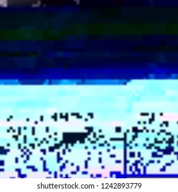 Abstract glitch background. Vector illustration of a distorted surface. Cyberpunk concept. Modern techno backdrop.