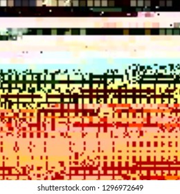 Abstract glitch background. Vector illustration of a distorted surface. Cyberpunk concept. Modern techno backdrop.