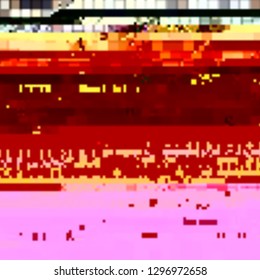 Abstract glitch background. Vector illustration of a distorted surface. Cyberpunk concept. Modern techno backdrop.