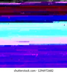 Abstract glitch background. Vector illustration of a distorted surface. Cyberpunk concept. Modern techno backdrop.