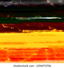 Abstract glitch background. Vector illustration of a distorted surface. Cyberpunk concept. Modern techno backdrop.