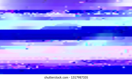 Abstract glitch background. Vector illustration of a distorted surface. Cyberpunk concept. Techno backdrop in a retro futuristic style.
