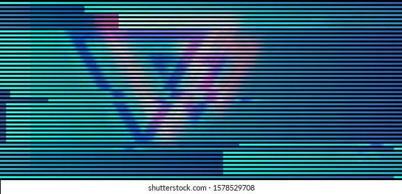 Abstract glitch background in a webpunk stylization. Cyberpunk concept. Colorful techno backdrop with aesthetics of vaporwave style of 80's. Creative graphic design for poster,brochure,flyer and card.