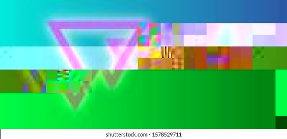 Abstract glitch background in a webpunk stylization. Cyberpunk concept. Colorful techno backdrop with aesthetics of vaporwave style of 80's. Creative graphic design for poster,brochure,flyer and card.