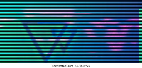 Abstract glitch background in a webpunk stylization. Cyberpunk concept. Colorful techno backdrop with aesthetics of vaporwave style of 80's. Creative graphic design for poster,brochure,flyer and card.