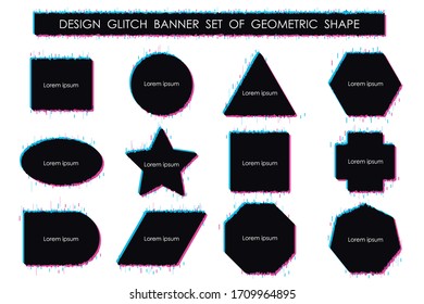 Abstract glitch banner set design of geometric set artwork background. Use for ad, poster, element, template, design artwork. illustration vector eps10