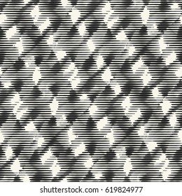 Abstract glitch dashes textured background. Seamless pattern.