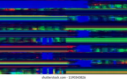 Abstract glitch digital color pixel noise. The background of the damaged television image. Vector illustration.
