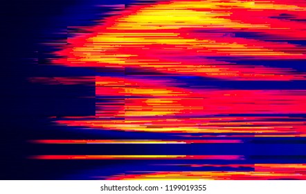 Abstract glitch digital color pixel noise. Background of the damaged television image. Vector illustration.