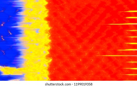 Abstract glitch digital color pixel noise. Background of the damaged television image. Vector illustration.