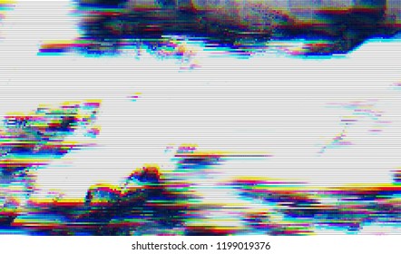 Abstract glitch digital color pixel noise. Background of the damaged television image. Vector illustration.