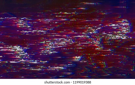 Abstract glitch digital color pixel noise. Background of the damaged television image. Vector illustration.