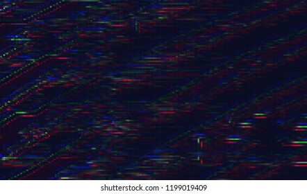 Abstract glitch digital color pixel noise. Background of the damaged television image. Vector illustration.