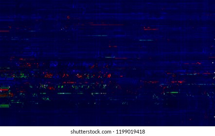 Abstract glitch digital color pixel noise. Background of the damaged television image. Vector illustration.