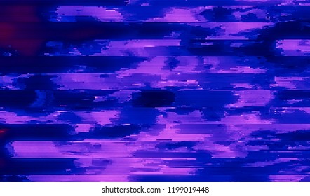 Abstract glitch digital color pixel noise. Background of the damaged television image. Vector illustration.