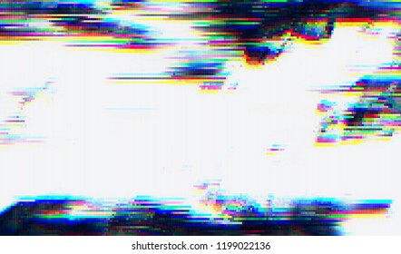 Abstract glitch digital color pixel noise. Background of the damaged television image. Vector illustration.