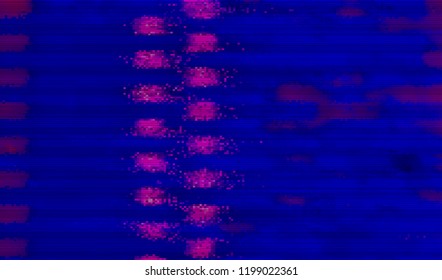 Abstract glitch digital color pixel noise. Background of the damaged television image. Vector illustration.