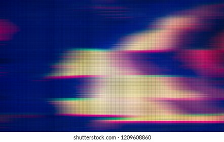 Abstract Glitch Digital Color Pixel Noise. Background Of The Damaged Television Image. Vector Illustration.