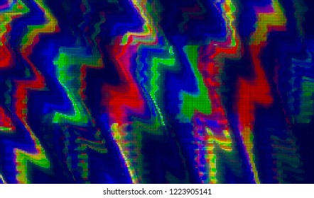 Abstract glitch digital color pixel noise. Background of the damaged television image. Vector illustration.