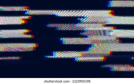 Abstract glitch digital color pixel noise. Background of the damaged television image. Vector illustration.