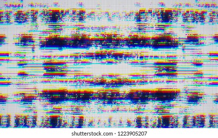 Abstract glitch digital color pixel noise. Background of the damaged television image. Vector illustration.