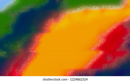 Abstract glitch digital color pixel noise. Background of the damaged television image. Vector illustration.