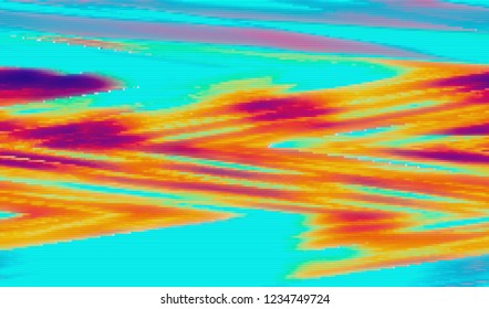 Abstract glitch digital color pixel noise. Background of the damaged television image. Vector illustration.